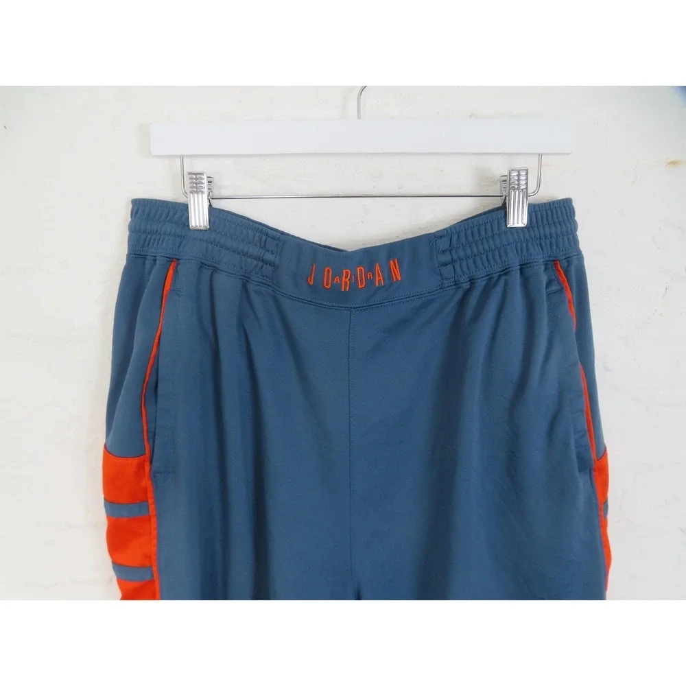Jordan Basketball Shorts Mens 2XL Blue Orange Dri Fit 10